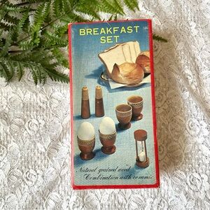 Vintage 1960’s Teak & Ceramic Breakfast Set